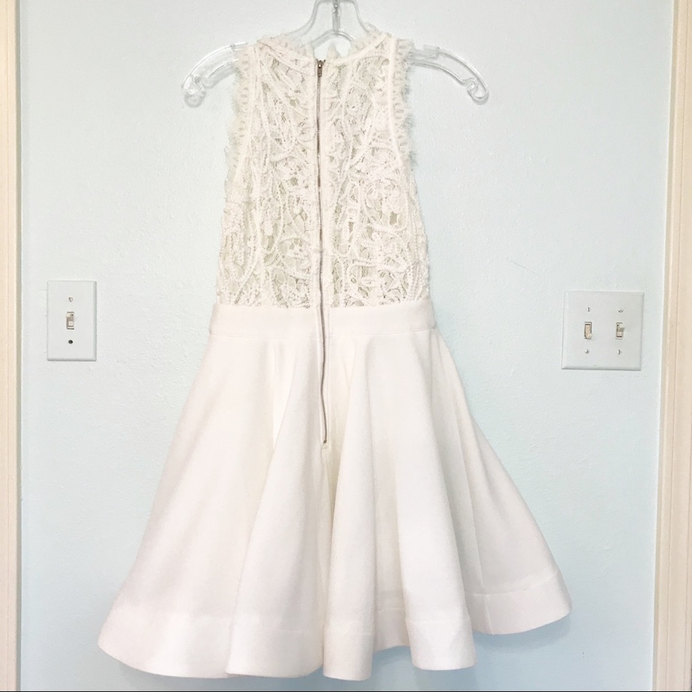 Luxe Lace Fit and Flare Skater Dress White Small - Picture 2 of 8